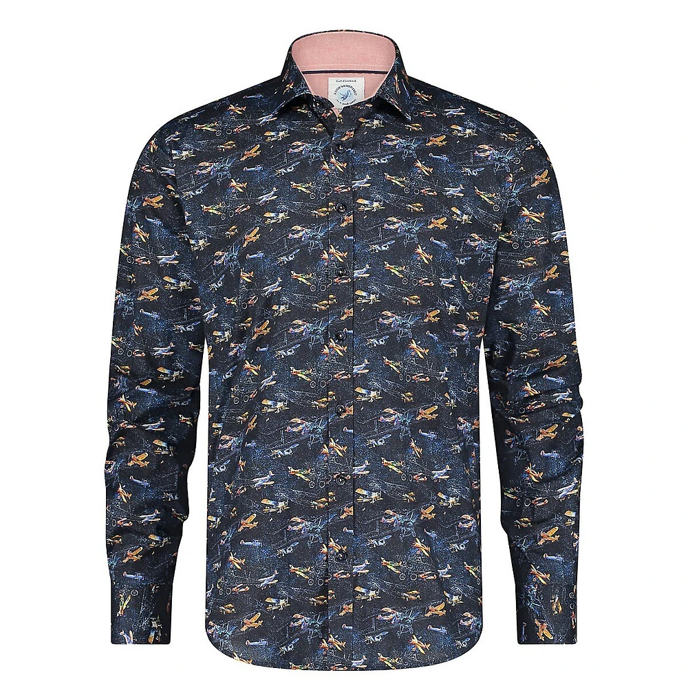 Aeroplanes Printed Stretch Shirt