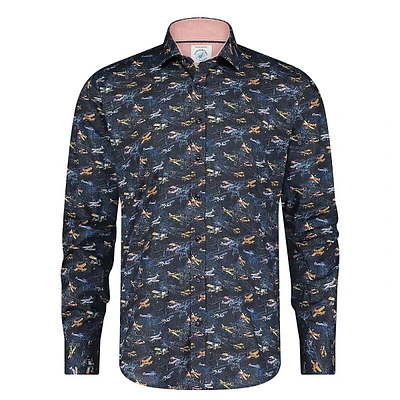 Aeroplanes Printed Stretch Shirt