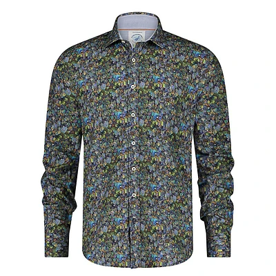 Frozen Leaves Printed Stretch Shirt