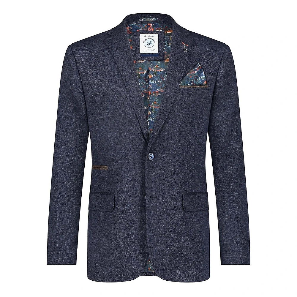 Piqué-Knit Regular-Fit Blazer