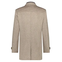 Wool-Blend Funnelneck Zip Coat