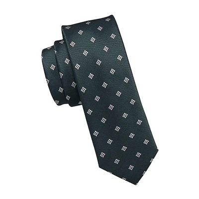 Classic-Cut Geometric Jacquard Tie