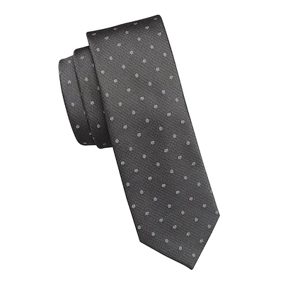 Classic-Cut Dotted Slim Tie