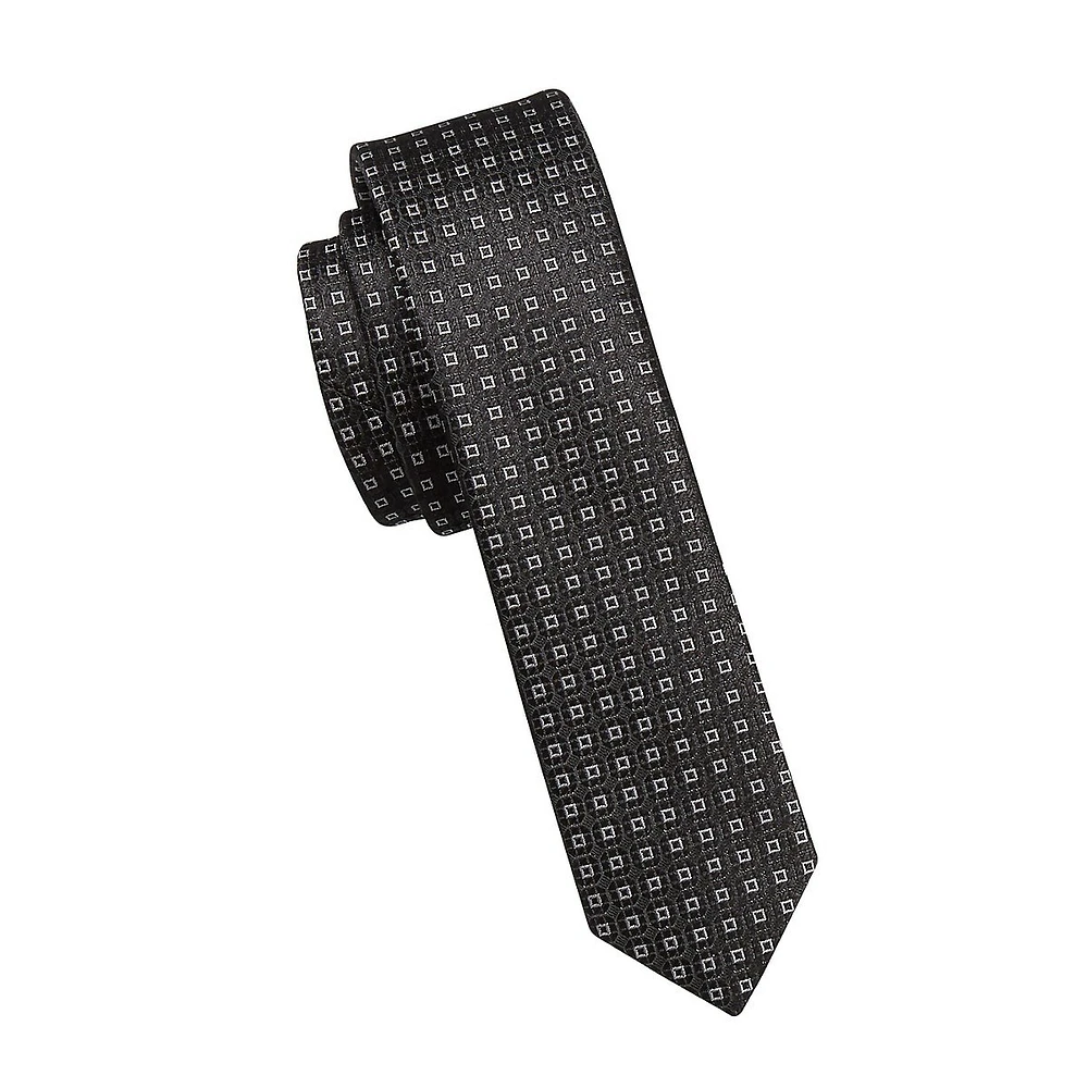 Classic-Cut Geometric Jacquard Tie