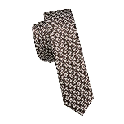 Classic-Cut Geometric Jacquard Tie