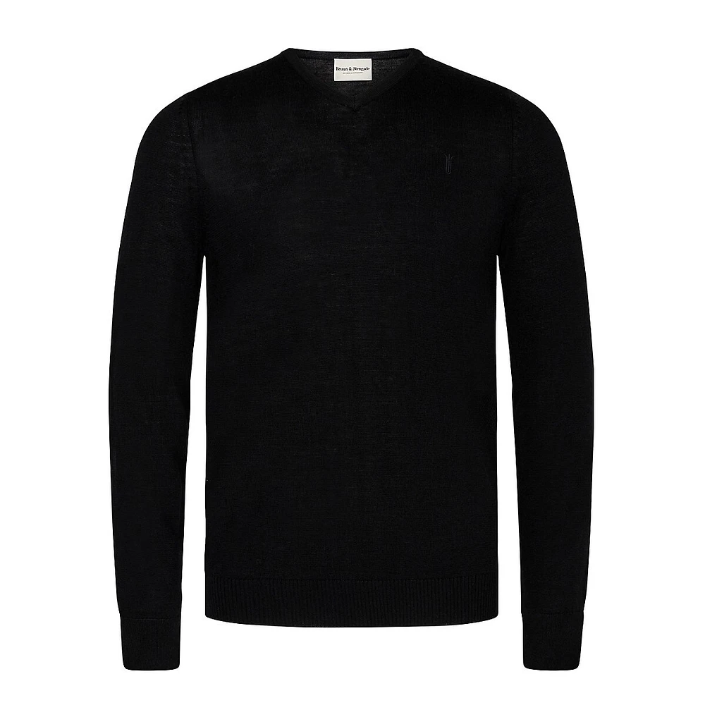 Uranus Extrafine Merino Wool-Blend V-Neck Sweater