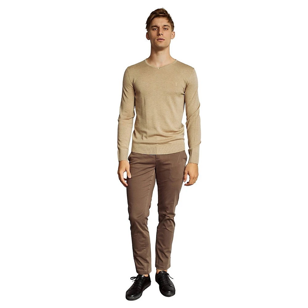 Uranus Merino-Wool Blend V-Neck Sweater