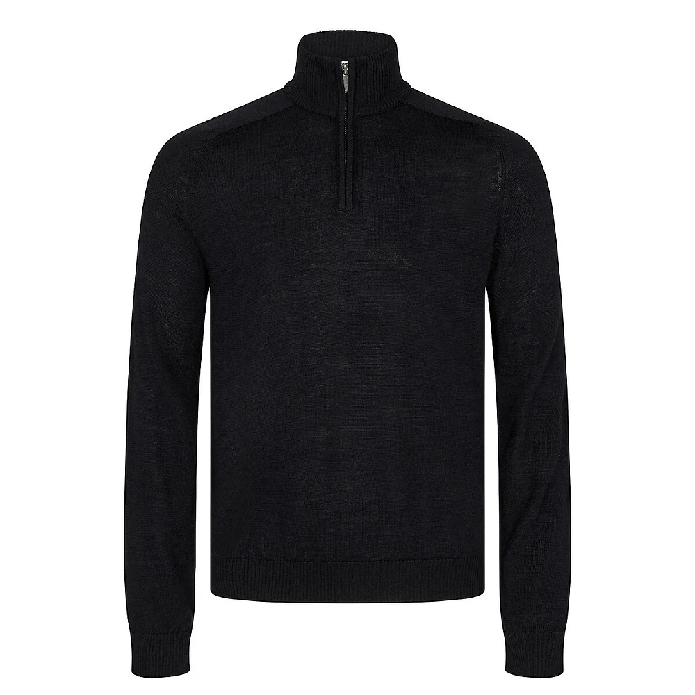 Pelle Extrafine Merino Wool-Blend Quarter-Zip Sweater