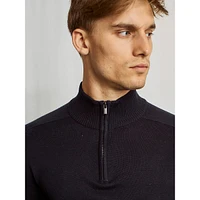 Pelle Extrafine Merino Wool-Blend Quarter-Zip Sweater