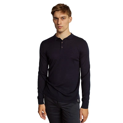 Atlas Merino-Wool Blend Polo Sweater