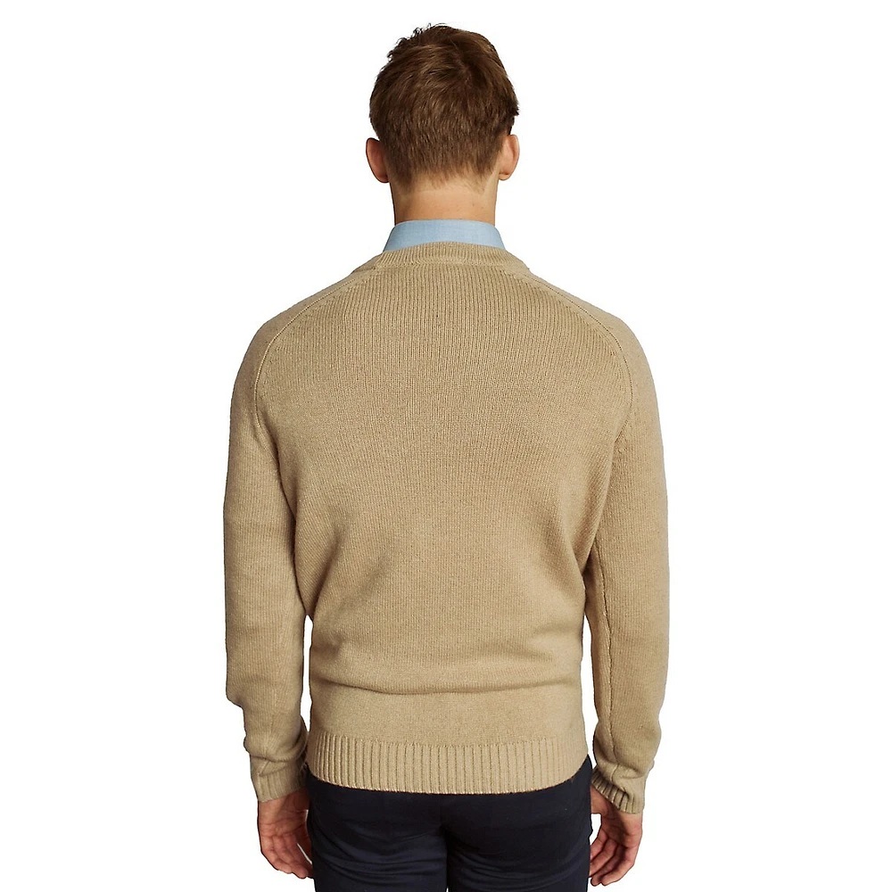 Caspian Lambswool-Blend Crewneck Sweater