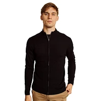 Eaton Extrafine Merino Wool-Blend Zip-Up Cardigan