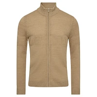 Eaton Textured Merino-Wool Blend Zip Cardigan