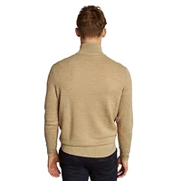 Quarter-Zip Bubble-Knit Merino Wool-Blend Sweater