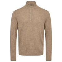 Quarter-Zip Bubble-Knit Merino Wool-Blend Sweater