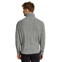 Kano Merino Wool-Blend Cable-Knit Turtleneck Sweater