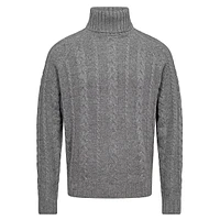 Kano Merino Wool-Blend Cable-Knit Turtleneck Sweater