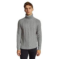 Kano Merino Wool-Blend Cable-Knit Turtleneck Sweater