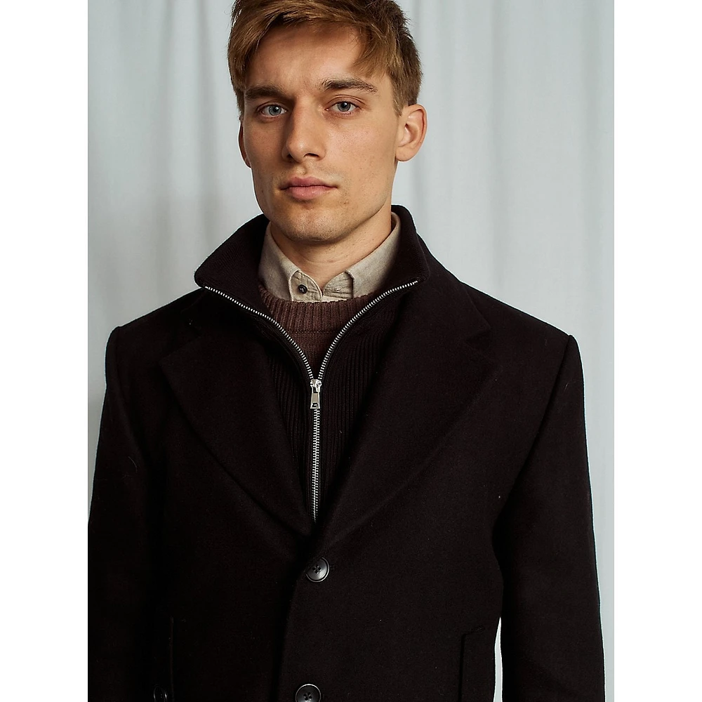 Kodiak Regular-Fit Mixed Media Wool Coat