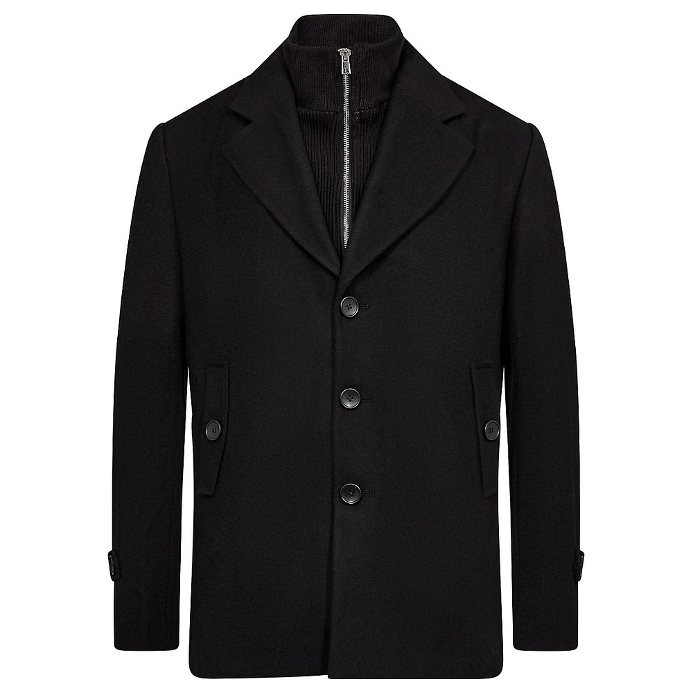 Kodiak Regular-Fit Mixed Media Wool Coat