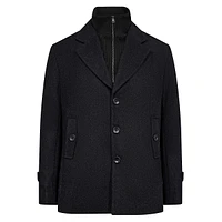 Kodiak Knit-Collar Wool-Blend Coat