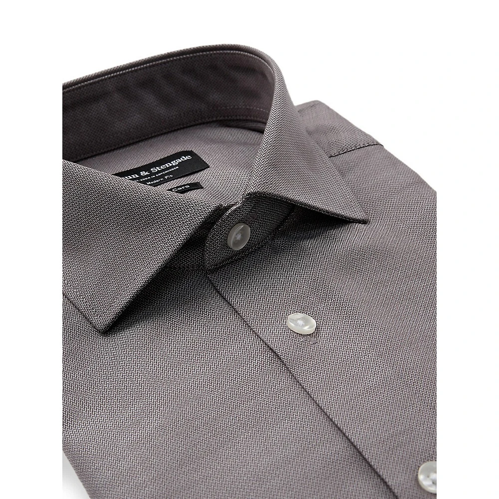 Adams Classic-Fit Herringbone Dress Shirt