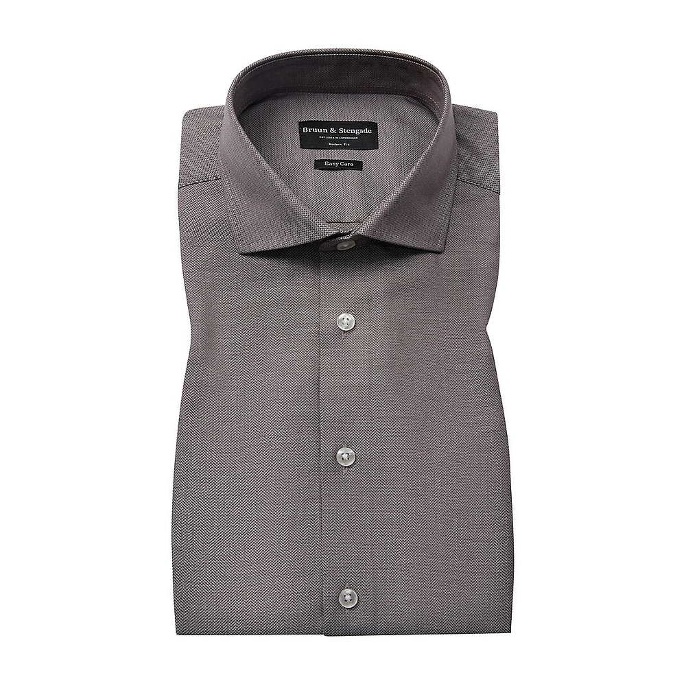 Adams Classic-Fit Herringbone Dress Shirt