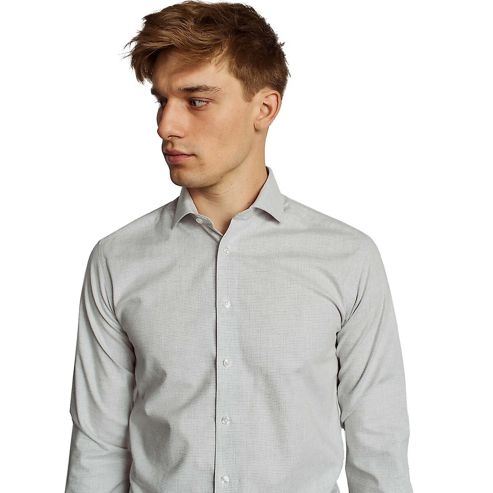 Beal Modern-Fit Checkered Twill Dress Shirt