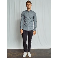 Dwight Loose-Fit Printed Poplin Dress Shirt