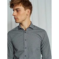 Dwight Loose-Fit Printed Poplin Dress Shirt