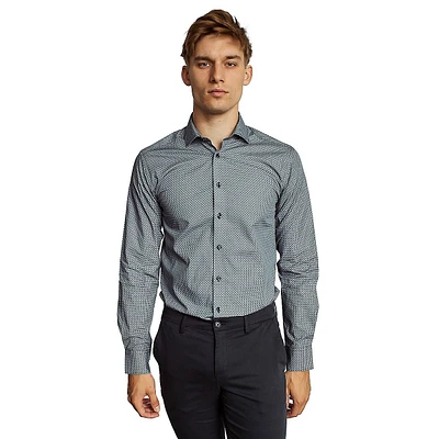 Dwight Loose-Fit Printed Poplin Dress Shirt