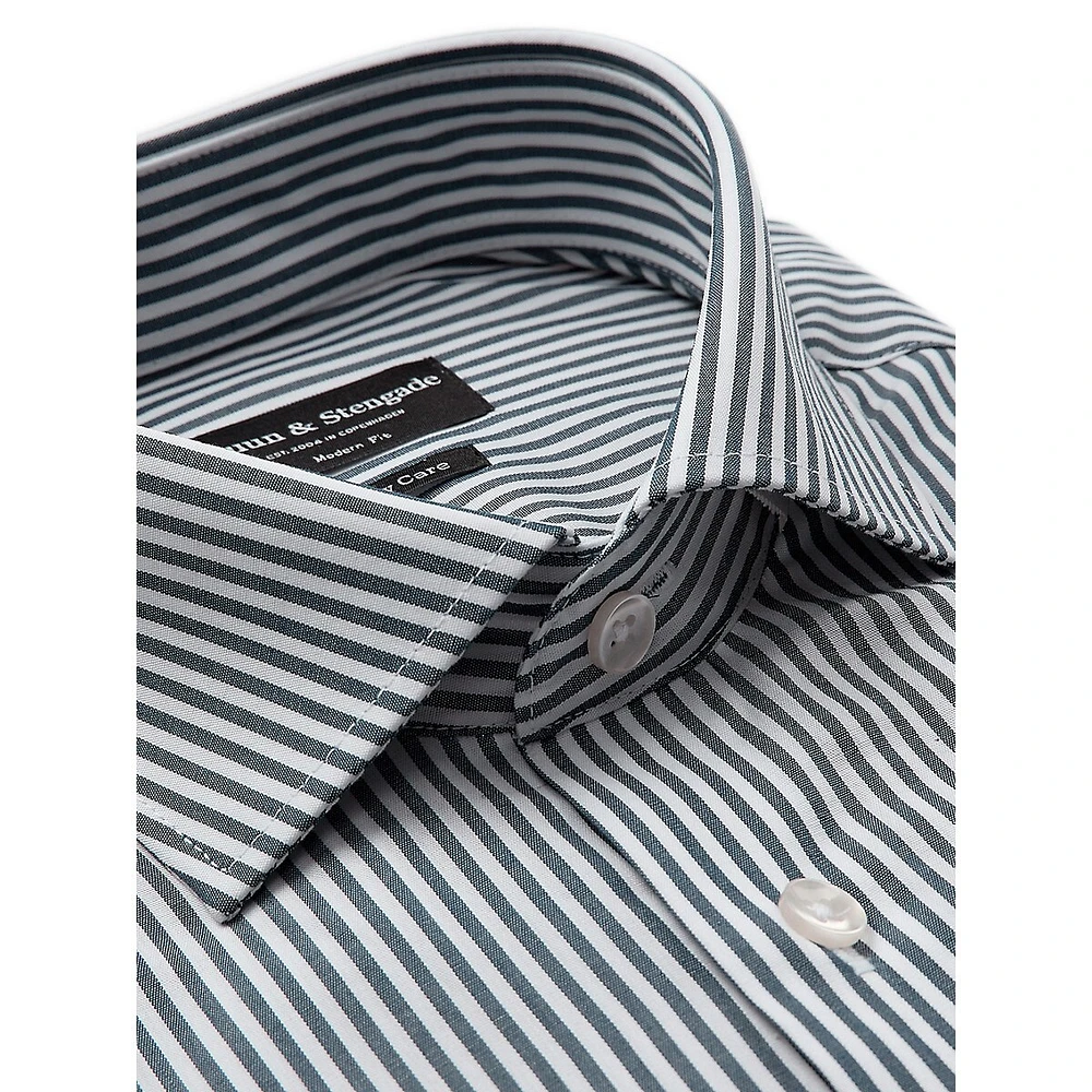 Kevin Modern-Fit Striped Poplin Dress Shirt