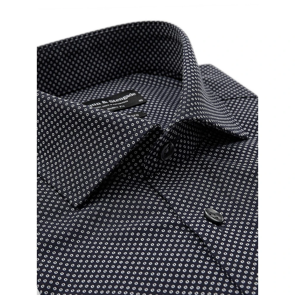 Teague Modern-Fit Dotted Dobby Dress Shirt