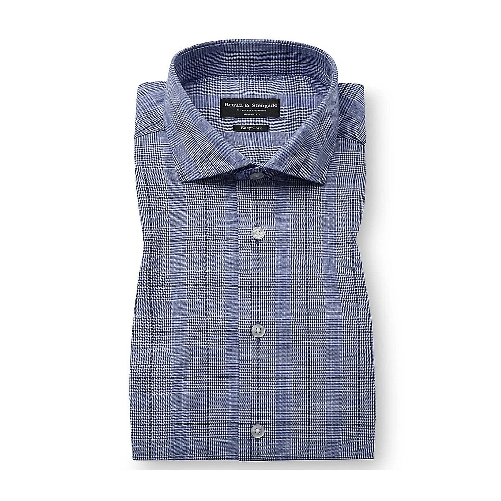 Kemba Modern-Fit Checkered Twill Dress Shirt