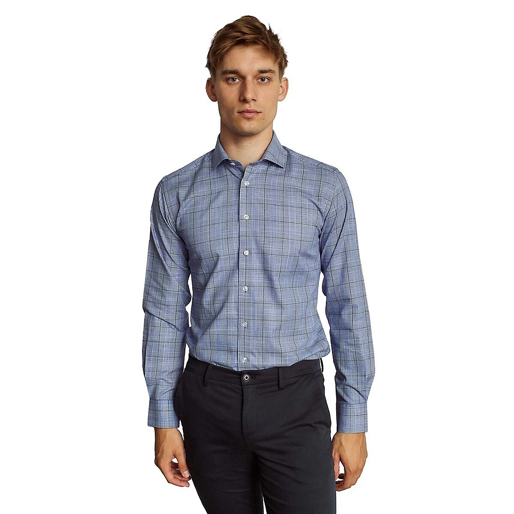 Kemba Modern-Fit Checkered Twill Dress Shirt