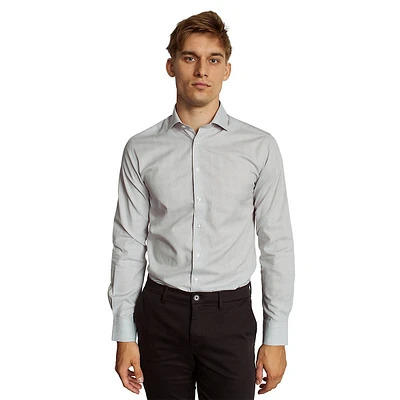 Glan Modern-Fit Checkered Twill Dress Shirt