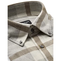 Triton Casual Modern-Fit Brushed-Cotton Check Shirt