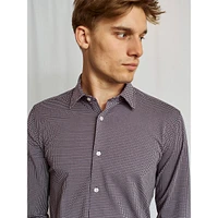 Rio Performance-Fit Printed Knit Dress Shirt