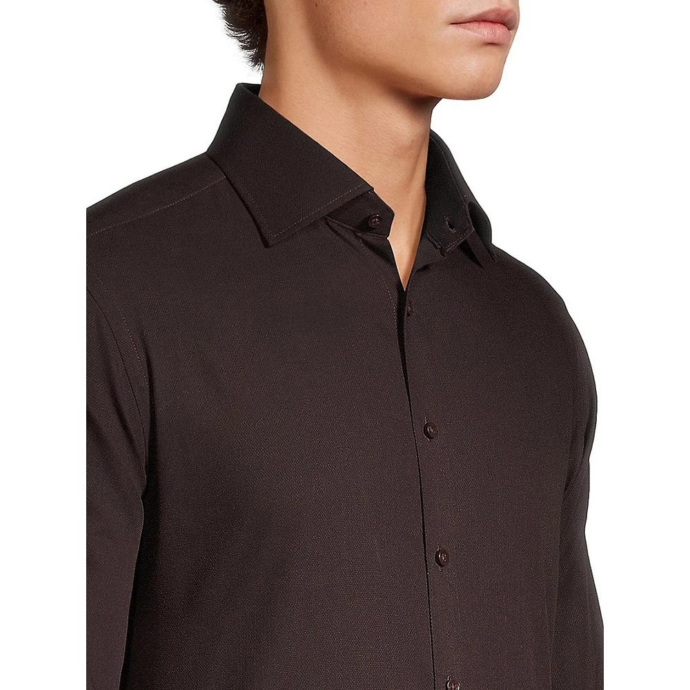 Modern-Classic Fit Easy-Care Textured Dress Shirt