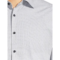 Modern-Classic Fit Easy-Care Spread Collar Geo-Print Dress Shirt