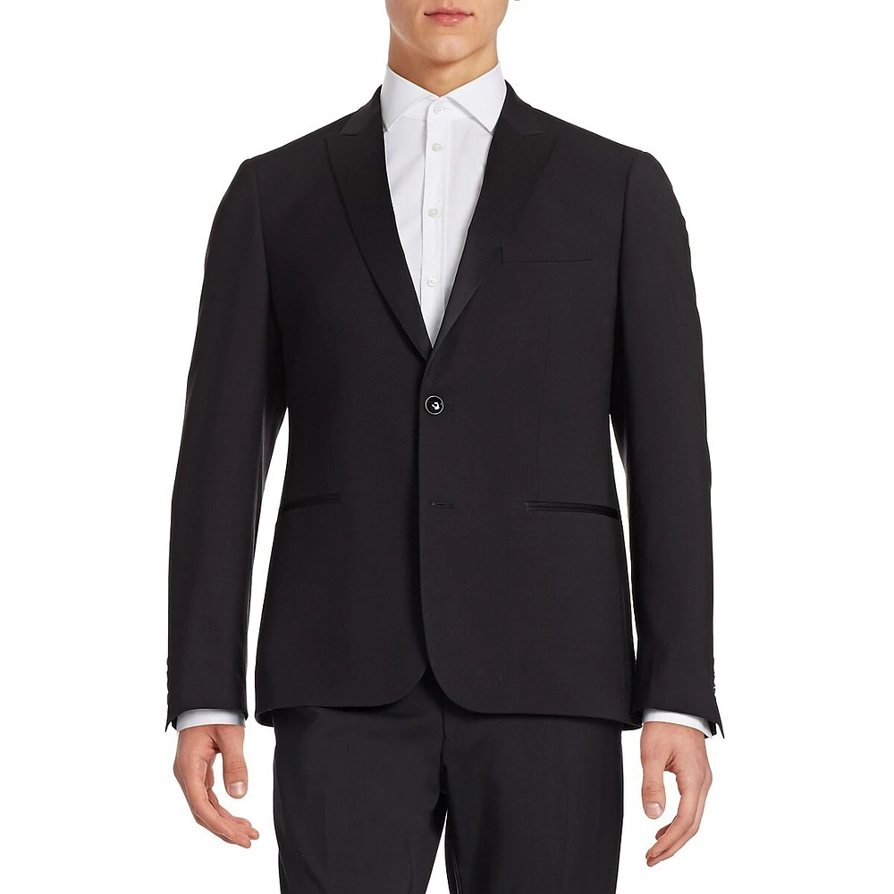 Slim-Fit Single-Breasted Tuxedo Blazer