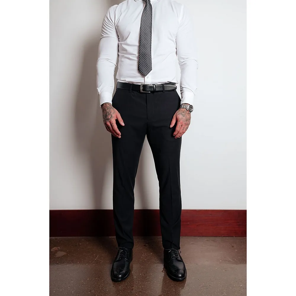 Windowpane Slim-Fit Trousers