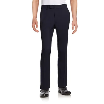 Slim-Fit Square-Print Suit Pants