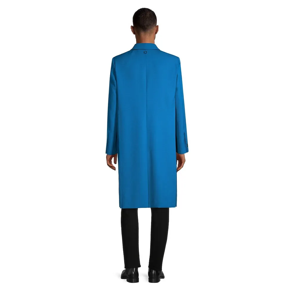 Peak-Lapel Wool Overcoat