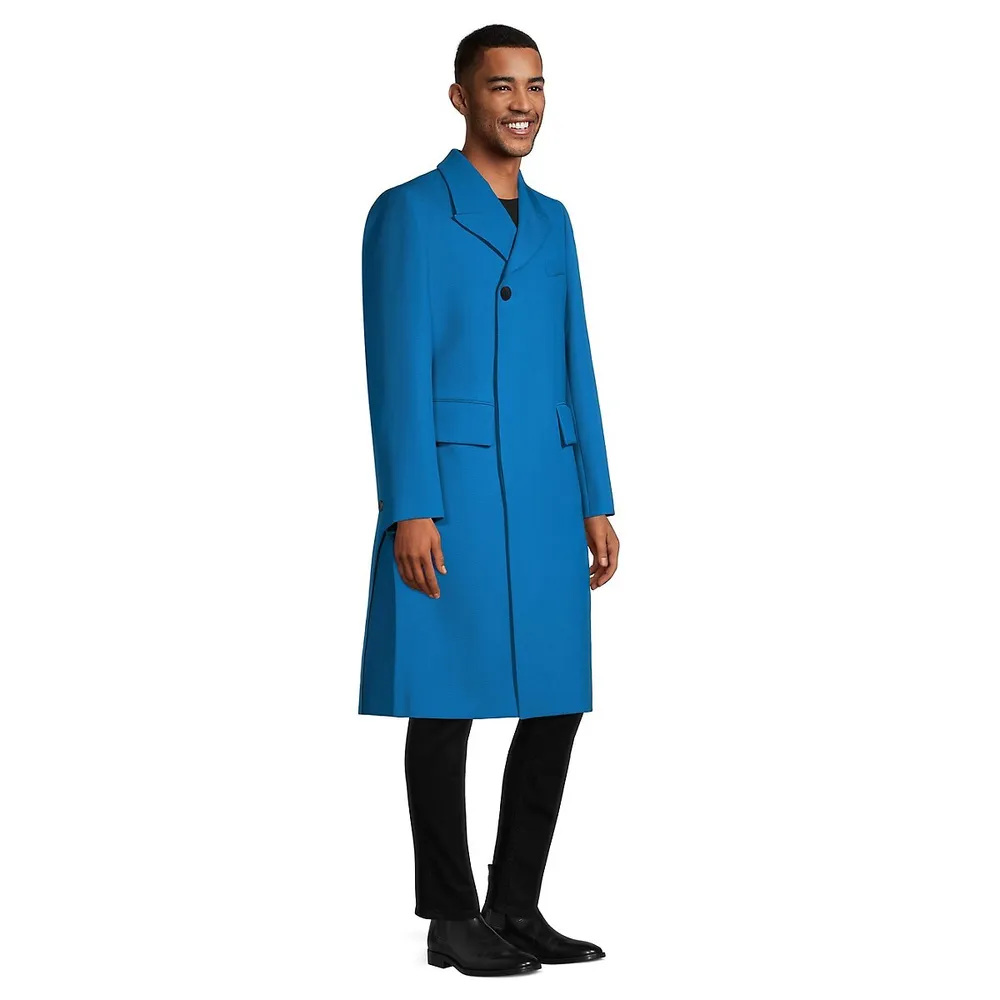 Peak-Lapel Wool Overcoat