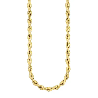 10K Yellow Gold Rope Chain Necklace