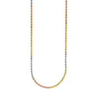 10K Tri-Tone Rope Chain Necklace