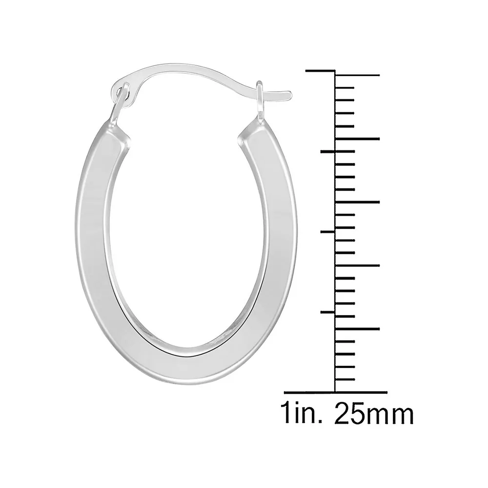 10K White Gold Hoop Earrings