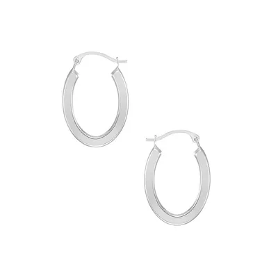 10K White Gold Hoop Earrings