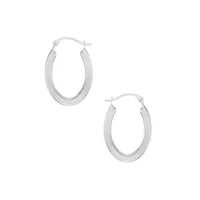 10K White Gold Hoop Earrings